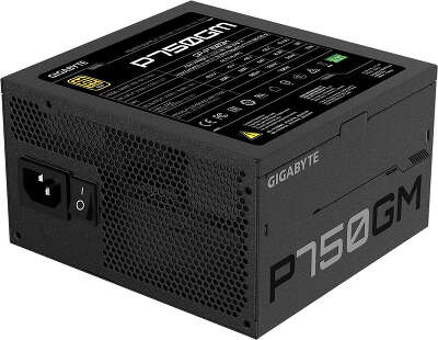 Блок питания Gigabyte ATX 750W GP-P750GM 80+ gold (20+4pin) APFC 120mm fan 8xSATA Cab Manag RTL