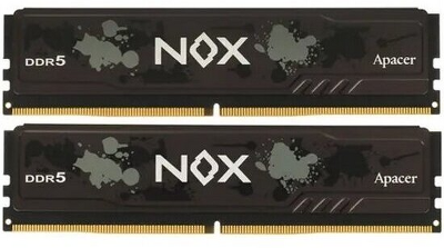 оперативная память Apacer DDR5 32GB 5600MHz DIMM NOX Black Gaming Memory (PC5-44800) CL40 1.25V (Retail) 2048*8 Kit (2x16GB) Heat Sink (Retail) 3 years (AH5U32G56C522MBAA-2)