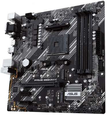 ASUS PRIME B550M-K (Socket AM4, mATX, 4xDDR4(128GB), VGA/DVI-D/HDMI 2.1, 1xPCIe 4.0x16/2xPCIe 3.0, 1xLAN, 4xSATA 6Gb/s, 2xM.2, 6xUSB 3.2, 1xPS/2)