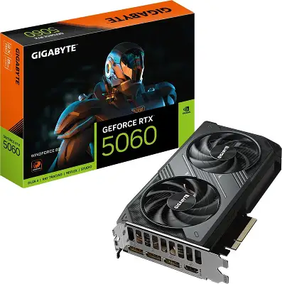 Видеокарта Gigabyte PCI-E 5.0 GV-N5060WF2-8GD 1.0 NVIDIA GeForce RTX 5060 8Gb 128bit GDDR7 2497/28000 HDMIx1 DPx3 HDCP Ret