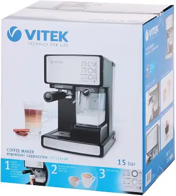 Кофеварка рожковая Vitek VT-1514 BK 1238Вт черный
