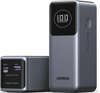 Внешний аккумулятор UGREEN PB724 (35526B) 12000mAh Quick Charging 100W Power Bank. Цвет: серый