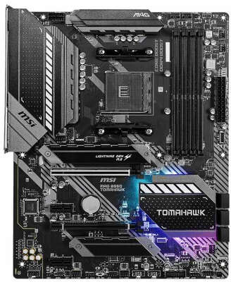 Материнская плата MSI MAG B550 TOMAHAWK Soc-AM4 AMD B550 4xDDR4 ATX AC`97 8ch(7.1) 1 x 2.5Gigabit + Gigabit Ethernet RAID+HDMI+DP