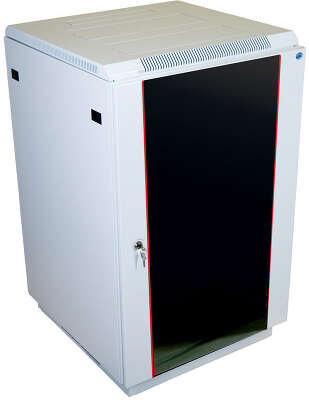 Шкаф коммутационный ЦМО (ШТК-М-18.6.8-1ААА) напольный 18U 600x800мм пер.дв.стекл задн.дв.стал.лист 2 бок.пан. направл.под закл.гайки 270кг серый 655мм 56.1кг 180град. 960мм