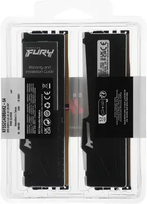 Память DDR5 2x32GB 5200MHz Kingston KF552C40BBAK2-64 Fury Beast RGB RTL Gaming PC5-41600 CL40 DIMM 288-pin 1.25В kit single rank с радиатором Ret
