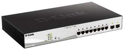 Коммутатор D-Link DGS-1210-10MP/F1A Настраиваемый коммутатор WebSmart с 8 портами 10/100/1000Base-T и 2 портами 1000Base-X SFP (8 портов с поддержкой PoE 802.3af/802.3at (30 Вт), PoE-бюджет 130 Вт), RTL {3} (432507)
