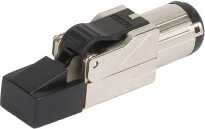 Полевой коннектор RJ45/8P8C NIKOMAX серии Premium, Кат.8 (Класс I), 2000МГц, покрытие 50мкд, универсальные ножи, T568B, самозажимной, компактный, полный экран, металлик