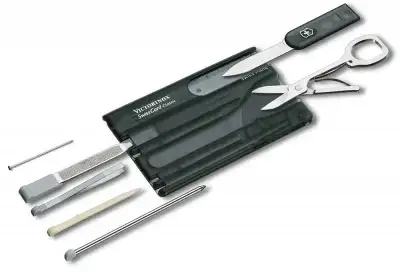 Швейцарская карта Victorinox SwissCard Classic (0.7133.T3) черный полупрозрачный коробка подарочная