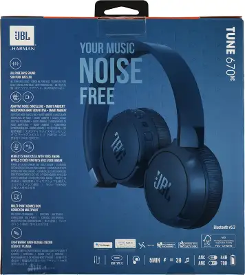 Гарнитура накладные JBL Tune 670NC синий беспроводные bluetooth оголовье (JBLT670NCBLU)