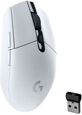 Мышь игровая Logitech G305 Lightspeed White |910-005291| белая, 200-12000dpi, беспроводная 2.4GHz, |910-005291| USB приемник LIGHTSPEED™, 5 программируемых кнопок, под обе руки