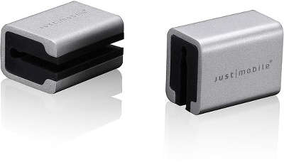 Алюминиевый держатель для проводов Just Mobile Alue Cube Mini, серебристый [AC-828]