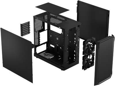 Корпус Fractal Design Focus 2 Black Solid, черный, ATX, Без БП (FD-C-FOC2A-07)