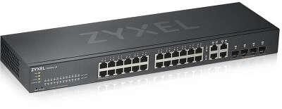 Коммутатор/ ZYXEL GS1920-24v2 Hybrid Smart switch ZYXEL Nebula Flex, 24xGE, 4xCombo (SFP/RJ-45), silent (fanless), Standalone / cloud management