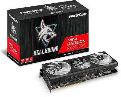Видеокарта PowerColor AMD Radeon RX 6700 XT Hellhound 12Gb DDR6 PCI-E HDMI, 3DP