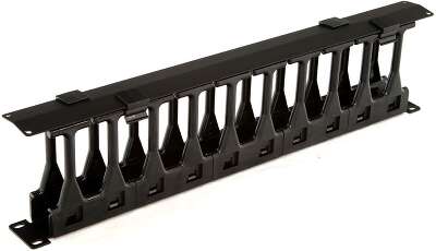 Органайзер Hyperline CMF-1U-FPL106-MCOV-RAL9005 Кабельный организатор с крышкой, глубина 106 мм, 19