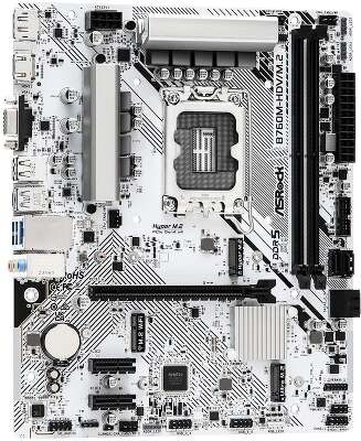 Материнская плата ASRock B760M-HDV/M.2, Socket 1700, Intel®B760, 2xDDR5-4800, D-SUB+HDMI+DP, 1xPCI-Ex16, 2xPCI-Ex1, 4xSATA3(RAID 0/1/5/10), 2xM.2, 8 Ch Audio, 1x2.5GLan, (2+4)xUSB2.0, (3+2)xUSB3.2, (1+0)xUSB3.2 Type-C™, 1xPS/2 mATX, RTL