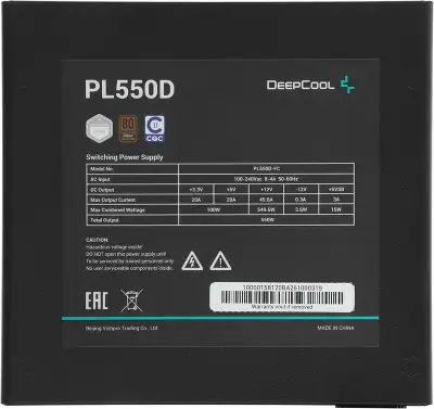 Блок питания Deepcool ATX 550W PL550D 80+ bronze (20+4pin) APFC 120mm fan 6xSATA RTL