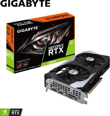 Видеокарта GIGABYTE NVIDIA nVidia GeForce RTX 3050 WINDFORCE 8Gb DDR6 PCI-E HDMI, 3DP