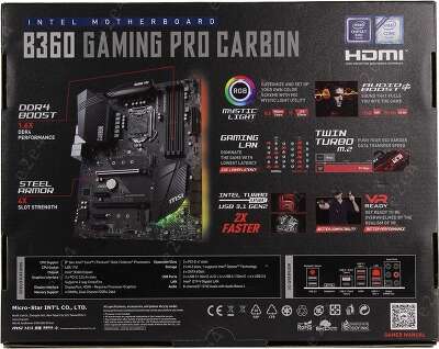 Материнская плата ATX LGA1151 MSI B360 GAMING PRO CARBON