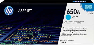 HP 650A Cyan Color LaserJet Print Cartridge (CE271A)
