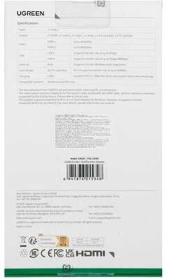 Конвертер UGREEN CM639 (15534) Revodok Pro 10-in-1 8K@30Hz USB-C to 1*USB3.0&2*USB2.0&USB-C3.0&2*HDMI&RJ45 Gigabit&SD&TF&PD. Цвет: серый
