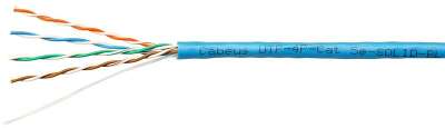 Cabeus UTP-4P-Cat.5e-SOLID-BL-100 Кабель витая пара UTP (U/UTP), категория 5e, 4 пары (24 AWG), одножильный, PVC нг(А)-LS, синий (100 м)