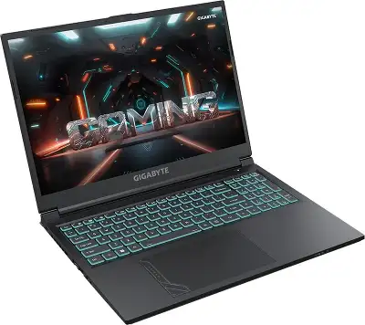 Ноутбук Gigabyte G6 Core i7 13620H 16Gb SSD1Tb NVIDIA GeForce RTX4050 6Gb 16" IPS FHD+ (1920x1200) FreeDOS black WiFi BT Cam (MF-H2KZ854KD)