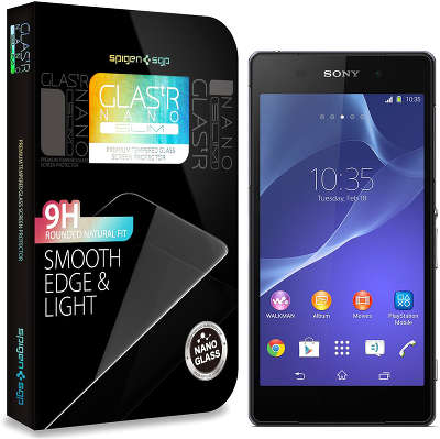Защитное стекло Spigen SGP Oleophobic Coated Glas.tR Nano SLIM для Xperia Z2 [SGP10829]