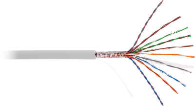 Кабель NETLAN U/UTP 10 пар, Кат.5 (Класс D), 100МГц, одножильный, BC (чистая медь), поливинилхлорид, серый, 305м - гарантия: 1 год