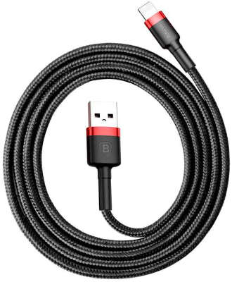 Кабель Baseus Cafule Cable USB to Lightning, 1 м, Black/Red [CALKLF-B19]