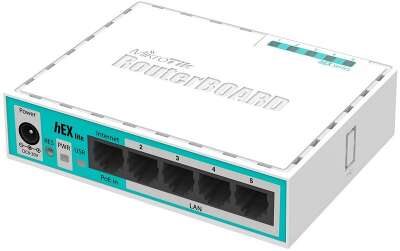 Маршрутизатор MIKROTIK hEX lite (1x100Mbs WAN, 4x100Mbs LAN) (RB750r2)