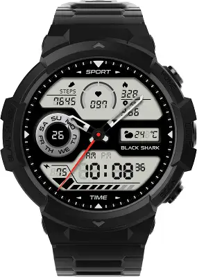 Смарт-часы Black Shark BS-W2402 (GS3 Sport) 14.3" AMOLED корп.черный рем.черный разм.брасл.:140-220мм (6977541630598)
