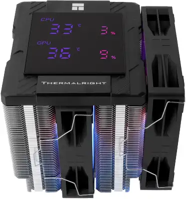 Устройство охлаждения(кулер) Thermalright Peerless Assassin 120 Digital ARGB Soc-AM5/AM4/1200/1700/1851 черный 4-pin 25.6dB Al+Cu LCD Ret (PA120-DIGITAL-BL-ARGB)