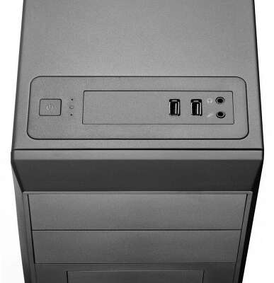Корпус FOXLINE MidiTower FL-302 450W черный (ATX, 450W, 2хUSB2.0, no fan) (FL-302-FZ450)