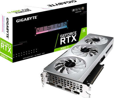 Видеокарта GIGABYTE NVIDIA nVidia GeForce RTX 3060Ti VISION 8Gb DDR6 PCI-E 2HDMI, 2DP
