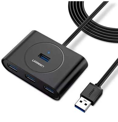 Хаб UGREEN CR113 (20291) USB 3.0 Hub. Длина 1 м. Цвет: черный