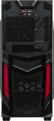 Корпус Accord R-03B черный/красный без БП ATX 1x120mm 2xUSB2.0 2xUSB3.0