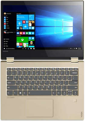 Ноутбук Lenovo YOGA 520-14IKB Gold 14" IPS FHD i7-7500U/8/1000+128SSD/GF 940MX 2GB/WF/BT/CAM/W10 (80X8001YRK)