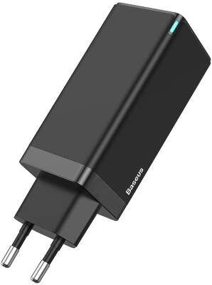 Зарядное устройство Baseus GaN Quick Travel Charger 65W, 2xUSB-C/USB, Black [CCGAN-B01]