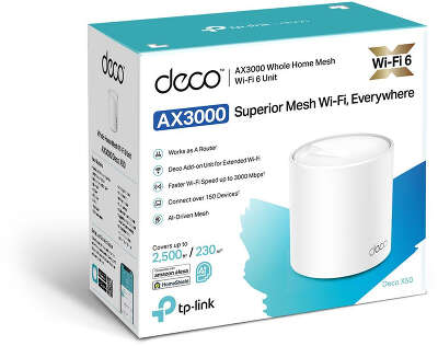 Mesh система TP-LINK DECO X50, 802.11a/b/g/n/ac/ax, 2.4/5ГГц, до 2402 Мбит/с