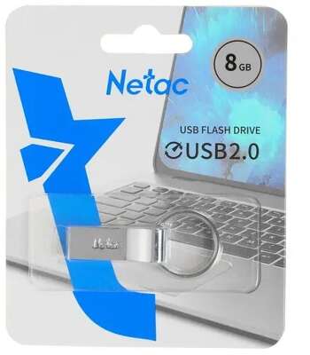 Netac USB Drive 8GB U275 <NT03U275N-008G-20SL>, USB2.0, с кольцом, металлическая