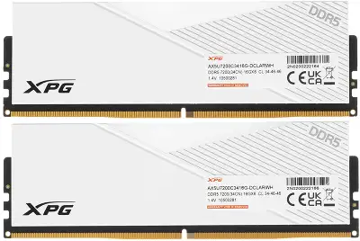 Память DDR5 2x16GB 7200MHz A-Data AX5U7200C3416G-DCLARWH XPG Lancer RGB RTL Gaming PC5-57600 CL34 DIMM UDIMM 288-pin 1.4В kit dual rank с радиатором Ret