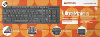 Defender Беспроводная клавиатура UltraMate SM-535 RU,черный,мультимедиа