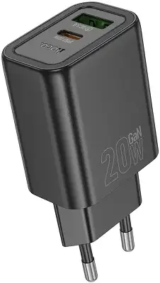 Сетевое зар./устр. Hoco N61 Gentle 20W 3A (PD+QC) USB/USB Type-C универсальное черный (44235)