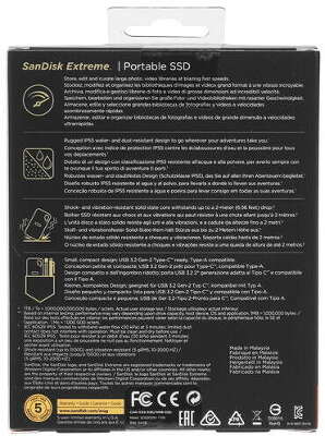Внешний твердотельный накопитель 1Tb [SDSSDE61-1T00-G25] (SSD) Sandisk Extreme Portable SSD V2