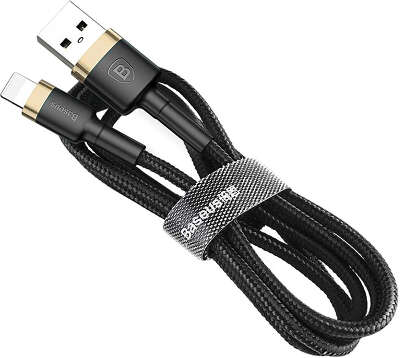 Кабель Baseus Cafule Cable USB to Lightning, 1 м, Black/Gold [CALKLF-BV1]