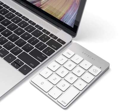 Беспроводной цифровой блок клавиатуры Satechi Aluminum Slim Keypad Numpad. Цвет серебристый.