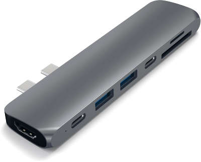 Адаптер Satechi USB-C Aluminum Pro Hub, Gray [ST-CMBPM]