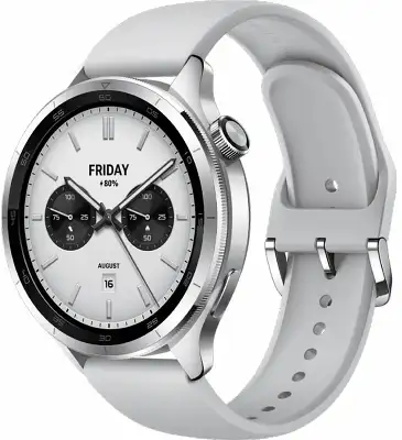Смарт-часы Xiaomi Watch S4 47мм 1.43" AMOLED корп.серебристый рем.серый (BHR9197GL)