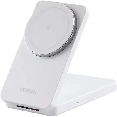 Беспроводное ЗУ 2-в-1 UGREEN W528 (45055) для Iphone 7.5W & AirPods с кабелем USB-C-USB-C. Цвет: белый